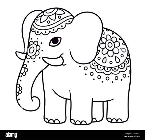 Indian Elephant Coloring Pages Printable
