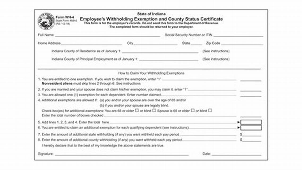 Indiana Wh-4 Form 2025