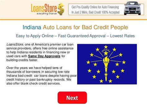 Indiana Bad Credit Auto Loan