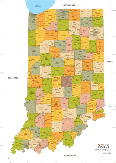 Zip Code Map Of Indiana Map