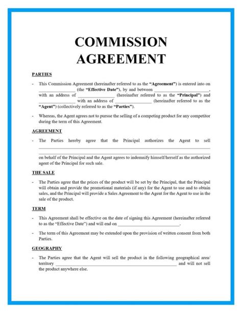 Individual Commission Contract Template
