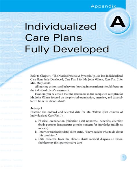 Individualized Care Plans