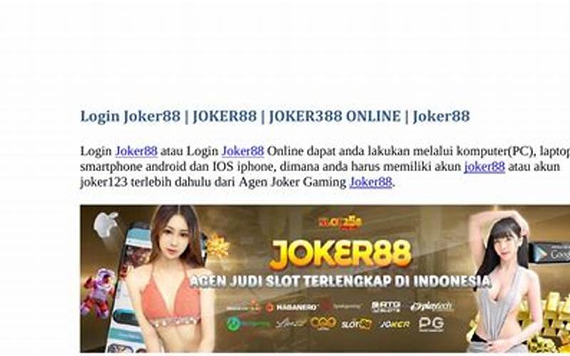 Indo Joker88 Login