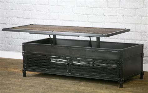 Combine 9 Industrial Furniture Vintage Industrial Steel Lift Top Coffee Table