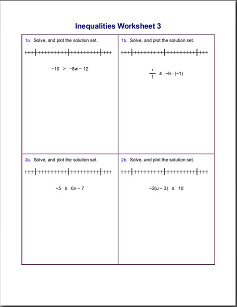 Inequalities Algebra 2 Worksheet