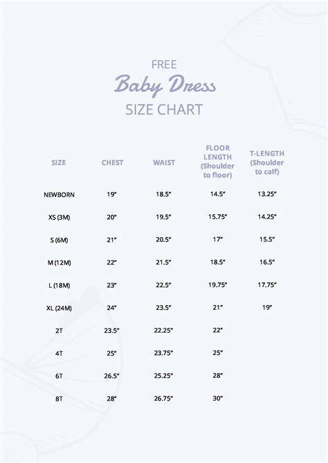 Infant Dress Size Chart