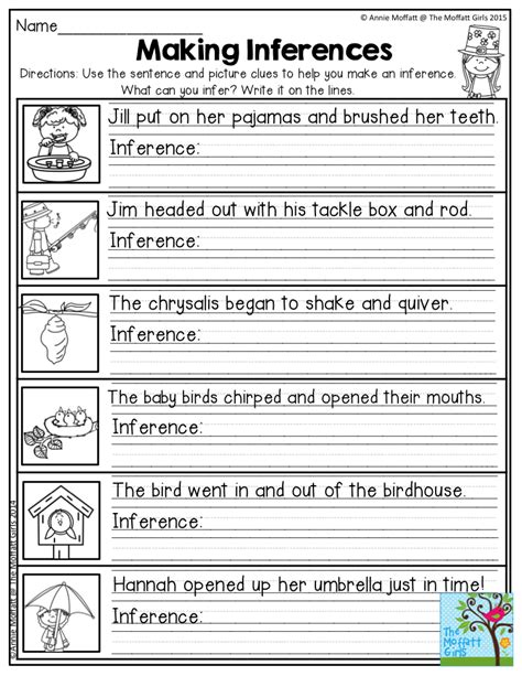 Inference Worksheets 6th Grade