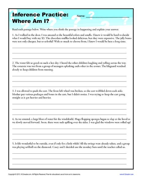 Inference Worksheets 7th Grade