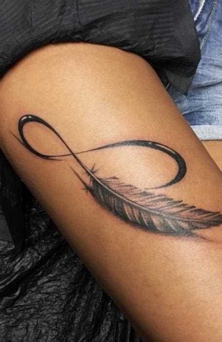 Infinity Feather Tattoo