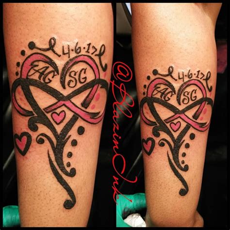 Infinity Heart Tattoo With Names