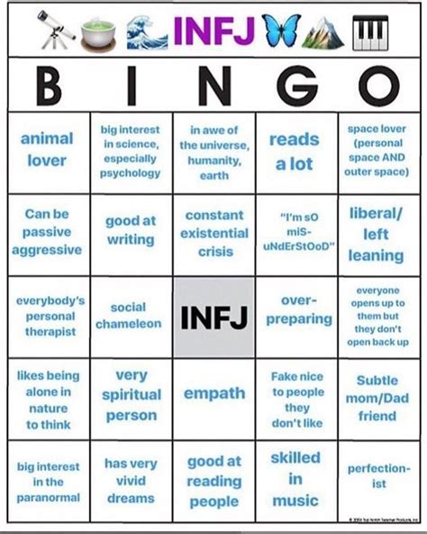 Infj Bingo