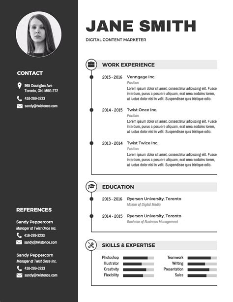 Infographic Resume Template Download Free