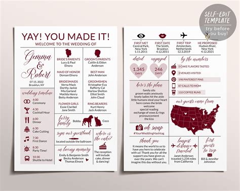 Infographic Wedding Program Template