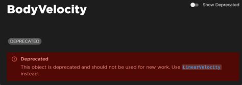 Inform developers that BodyVelocity is superseded by 