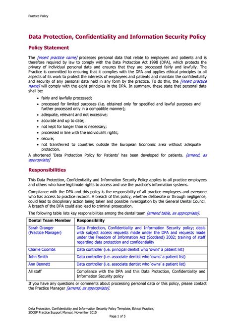 Security Policy Template 13 Free Word, PDF Document Downloads