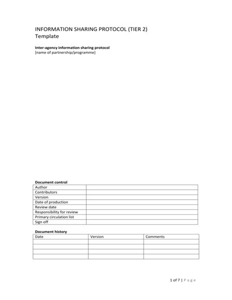 Information Sharing Protocol Template