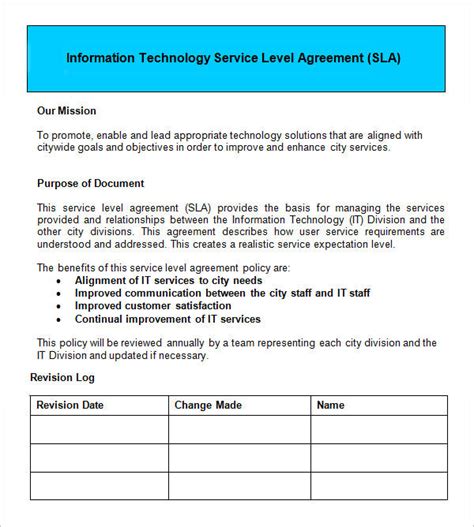 It Service Level Agreement How to create an IT Service Level
