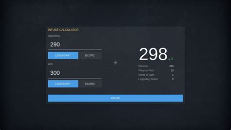 Infuse Destiny Calculator