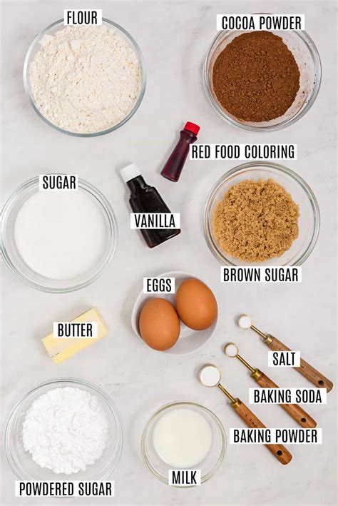 Ingredients Needed for Red Velvet Cookies