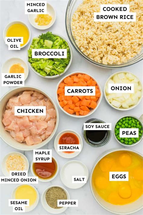Ingredients for Chicken Fried Rice