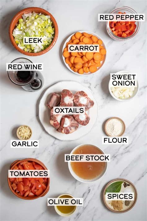 Ingredients for Rabo de Toro