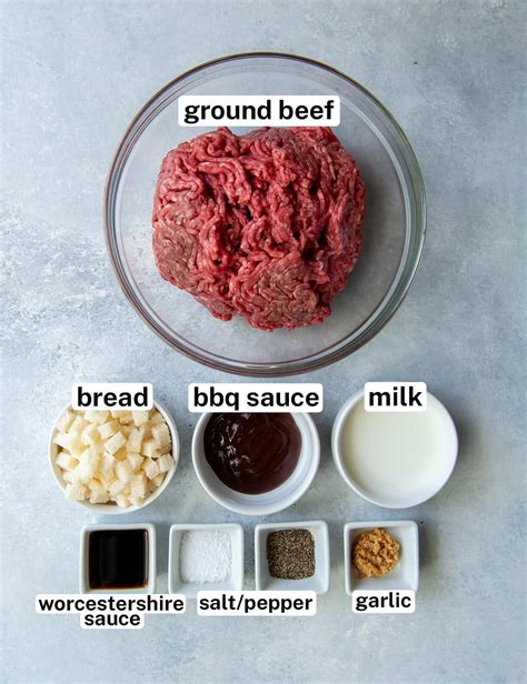 Ingredients for beef burgers