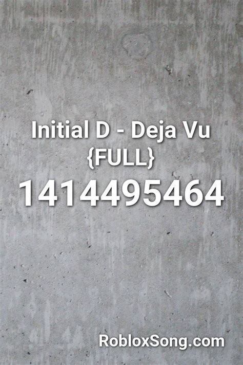 Initial D - Deja Vu - Roblox Song ID - Roblox Music