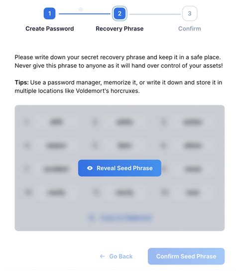 Initial Setup and Seed Phrase Management