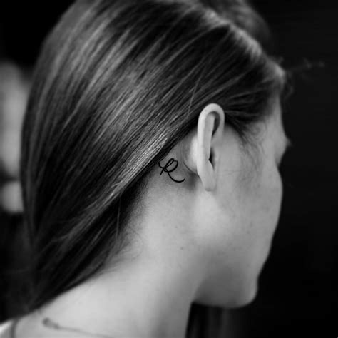Initials Monograms Tattoo Behind the Ear