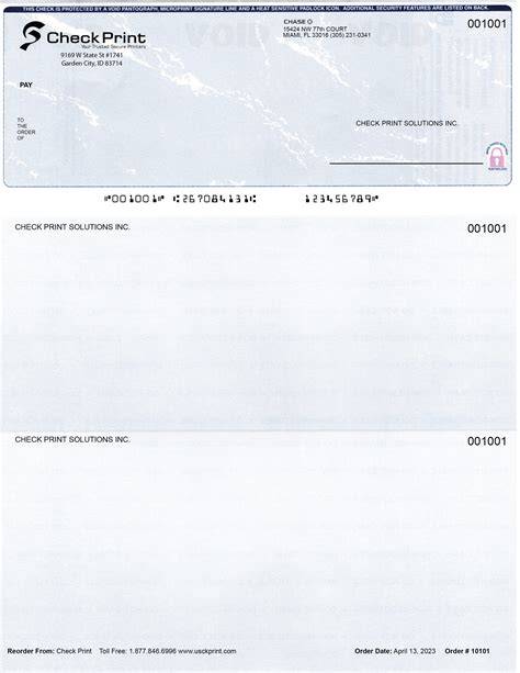 Inkjet Printable Checks