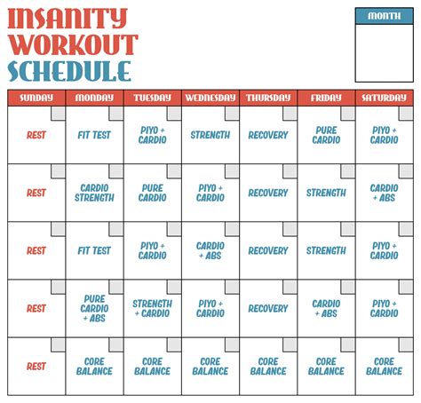 Insanity Calendar Pdf File Free