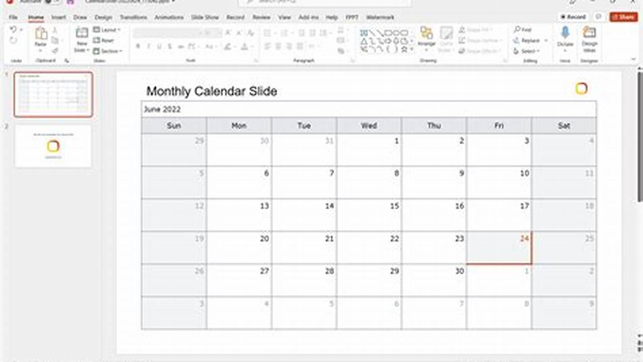Insert A Calendar Into Powerpoint
