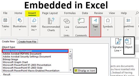Insert An Excel Worksheet As An Embedded Object