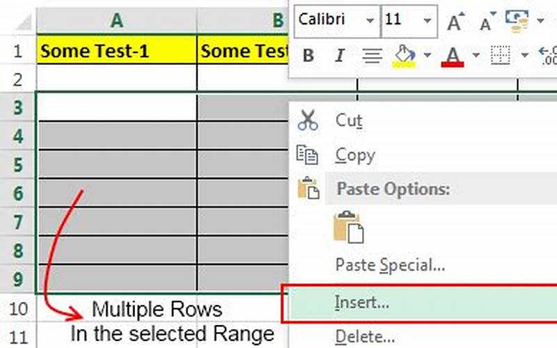 Inserting Multiple Rows At Once Excel
