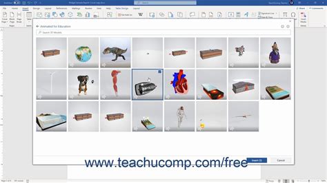 Inserting 3D Models Into Microsoft Office From Online Sources