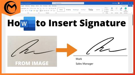 Inserting and Formatting the Signature Image