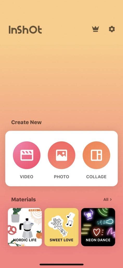 Inshot Editing Interface