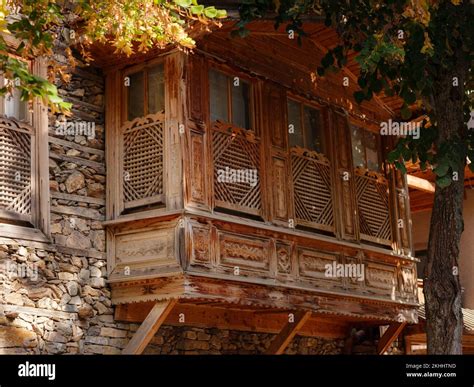 Interior view of a buttoned house showcasing traditional construction