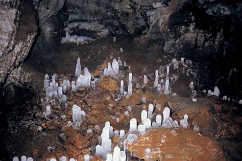 Inside Vatnshellir Lava Cave formations