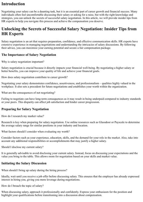 Insider Tips and Negotiation Secrets