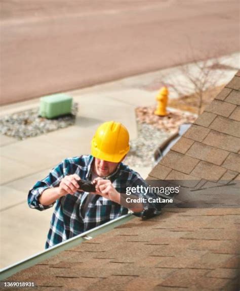 Inspecting a damaged roof