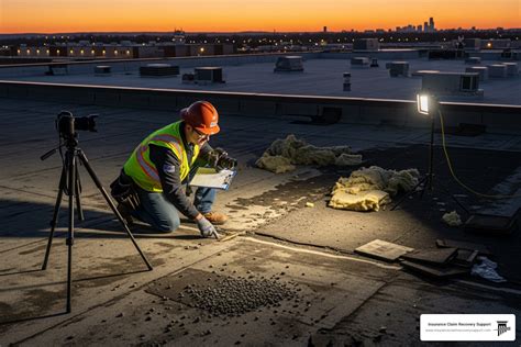 Inspecting roof damage in Waco