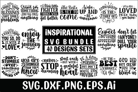Download Inspirational Bundle 40 Designs Commercial Use For Crafts