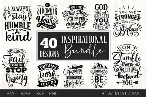 Download Inspirational Bundle 40 Designs Files for Cricut