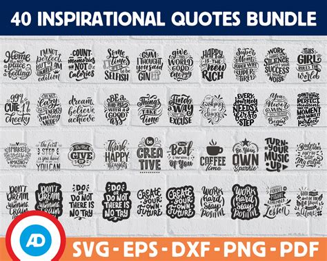 Download Inspirational Bundle 40 Designs Silhouette DXF Files