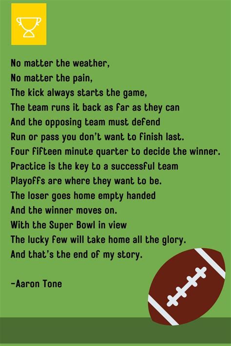 Inspirational Poems For Football Players