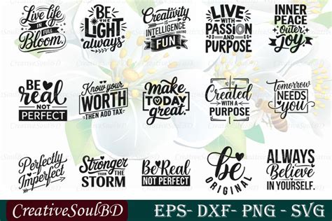 Download Inspirational Quotes SVG Bundle Cut File Easy Edite