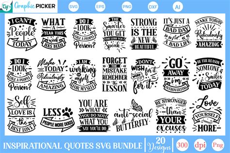 Download Inspirational Quotes SVG Bundle Cut File Files DXF Files