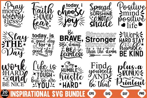 Download Inspirational Quotes SVG Bundle Cut File Files For Crafts