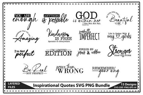 Download Inspirational Quotes SVG Bundle Cut File Printable